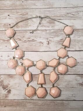 Vintage Statement Necklace - Light Pink With A Peachy Like Hue